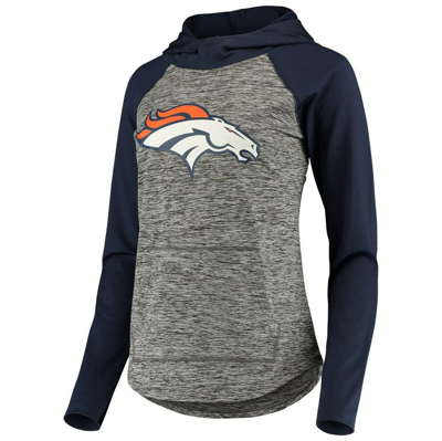 Shop G-iii 4her By Carl Banks Heathered Gray/orange Denver Broncos Championship Ring Pullover Hoodie In Heather Gray