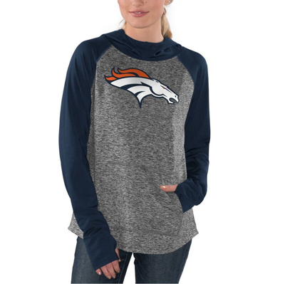 Shop G-iii 4her By Carl Banks Heathered Gray/orange Denver Broncos Championship Ring Pullover Hoodie In Heather Gray
