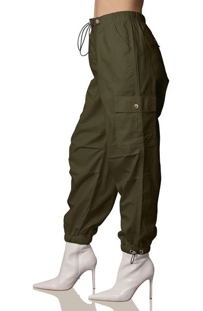 Shop Avec Les Filles Cotton Cargo Pants In Army Green