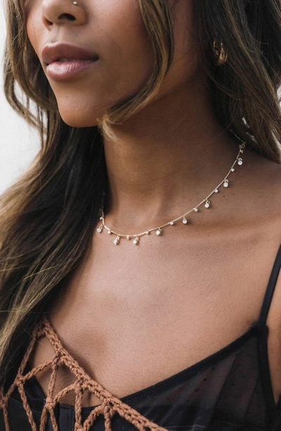 Child Of Wild Crystal Dust Cubic Zirconia Choker Necklace In Gold