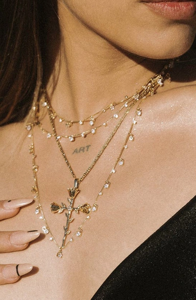 Child Of Wild Crystal Dust Cubic Zirconia Choker Necklace In Gold
