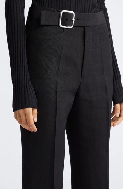 Shop Jil Sander Belted Crop Pants In 001-black
