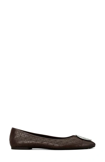 Tory Burch Claire Quilted Ballet Flat In Coco
