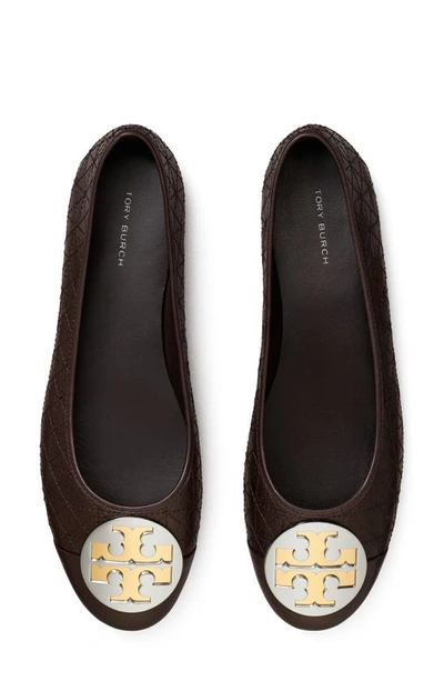 Shop Tory Burch Claire Quilted Ballet Flat In Coco