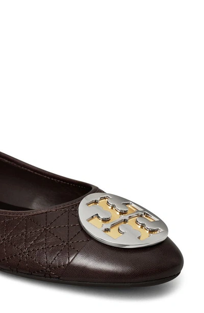 Tory Burch Claire Quilted Ballet Flat In Coco