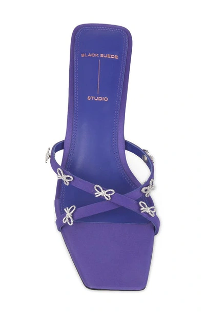 Shop Black Suede Studio Ari Bow Sandal In Purple Satin
