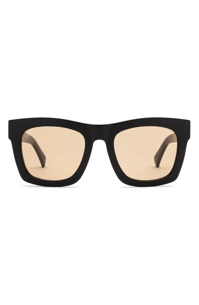 Shop Electric 'crasher' 53mm Retro Sunglasses In Gloss Black/ Amber