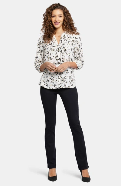 Shop Nydj High-low Crepe Blouse In Sugarville