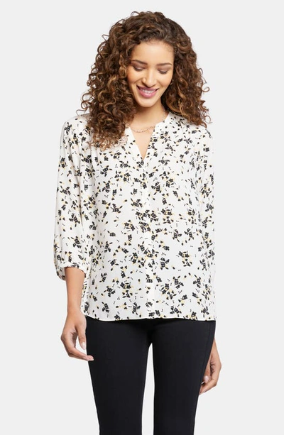 Shop Nydj High-low Crepe Blouse In Sugarville