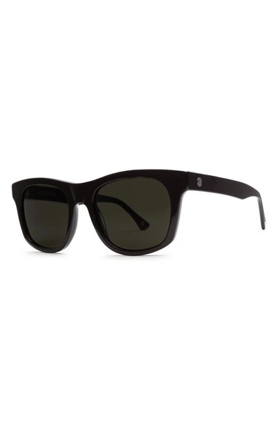 Shop Electric Modena 52mm Polarized Rectangular Sunglasses In Gloss Black/ Grey Polar