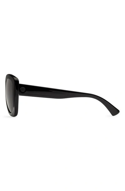 Shop Electric Gaviota Polarized Square Sunglasses In Gloss Black/ Grey Polar