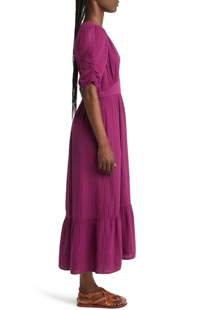 Shop Xirena Brinley Cotton Gauze Dress In Plum