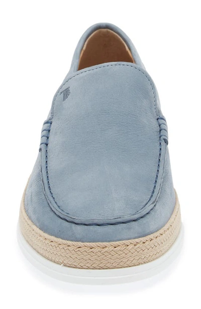 Tod's Light Calfskin Loafers With Rubber And Rope Sole In Avio Chiaro