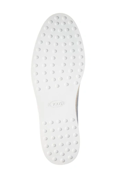 Tod's Light Calfskin Loafers With Rubber And Rope Sole In Avio Chiaro