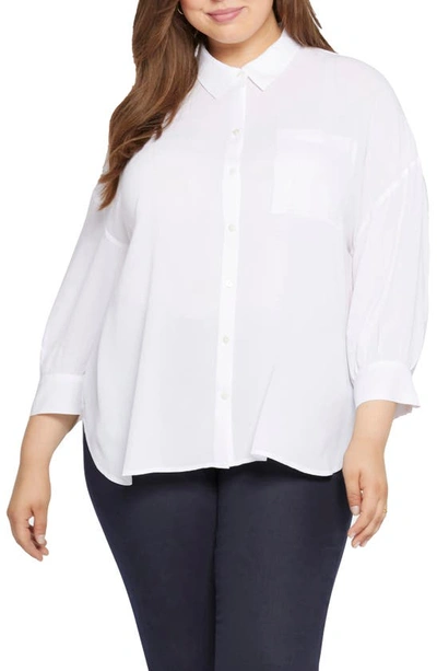 Shop Nydj Zoey Blouse In Optic White