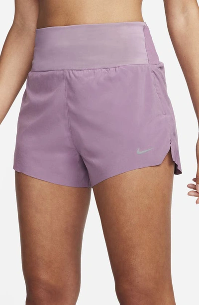 Shop Nike Swift Dri-fit High Waist Shorts In Violet Dust