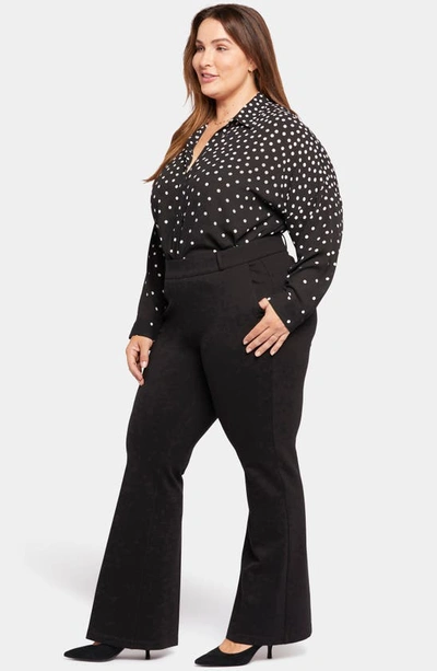 Nydj Sculpt-her™ Pull-on Flare Ponte Pants In Black