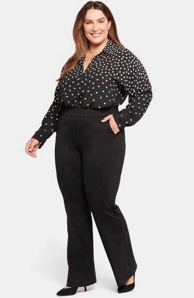 Nydj Sculpt-her™ Pull-on Flare Ponte Pants In Black