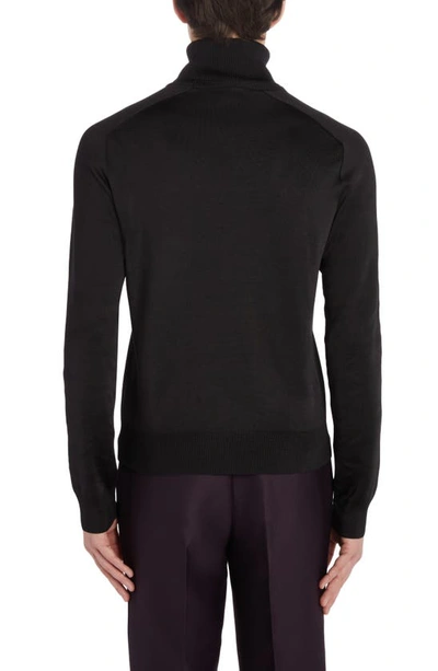Shop Tom Ford Turtleneck Double Face Silk Blend Sweater In Black