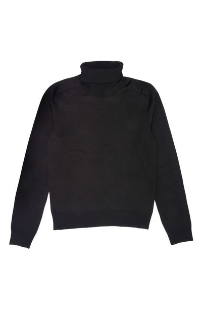 Shop Tom Ford Turtleneck Double Face Silk Blend Sweater In Black