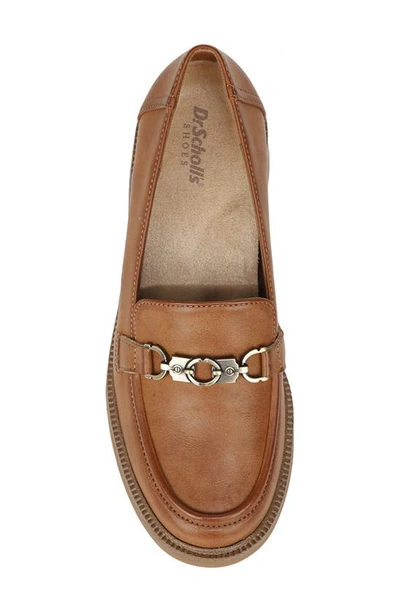 Shop Dr. Scholl's Rate Up Block Heel Bit Loafer In Brown