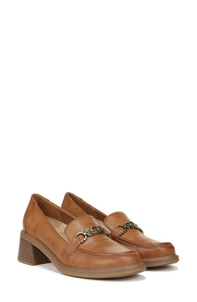 Shop Dr. Scholl's Rate Up Block Heel Bit Loafer In Brown