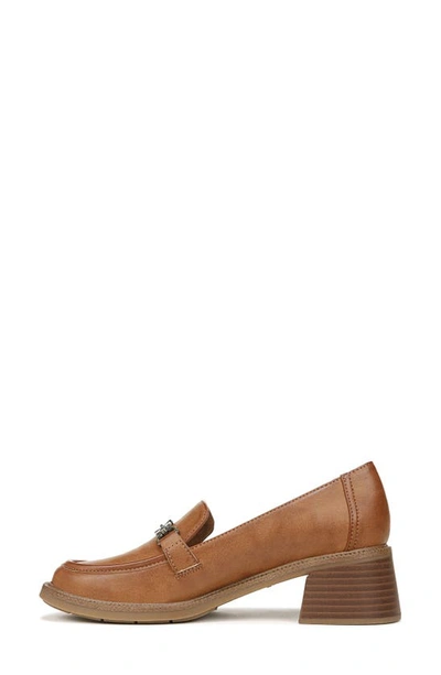 Shop Dr. Scholl's Rate Up Block Heel Bit Loafer In Brown