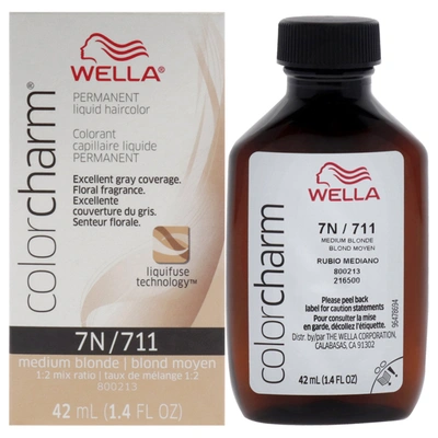 Shop Wella Color Charm Liquid Haircolor - 711 7n Medium Blonde By  For Unisex - 1.4 oz Hair Color In Grey