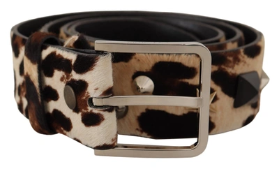 Shop Dolce & Gabbana Elegant Leopard Print Leather Men's Belt In Brown