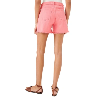 Shop Jen7 Womens Denim Frayed Hem Shorts In Pink