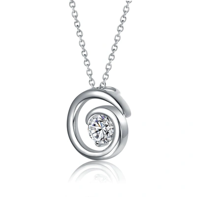 Shop Stella Valentino Sterling Silver With 1ct Lab Created Moissanite Open Eternity Circle Swirl Pendant Necklace