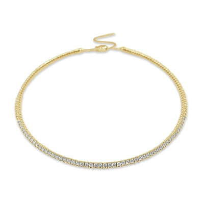 Shop Sabrina Designs 14k Gold & Diamond Flexible Choker Necklace In White