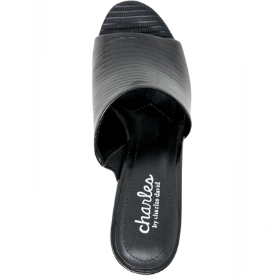 Shop Charles By Charles David Reveal Womens Faux Leather Peep-toe Block Heel In Black