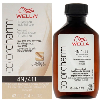 Shop Wella Color Charm Permanent Liquid Haircolor - 411 4n Medium Brown By  For Unisex - 1.4 oz Hair Color