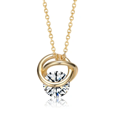Shop Stella Valentino Sterling Silver 14k Yellow Gold Plated With 1.20ct Lab Created Moissanite Necklace