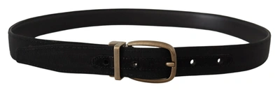 Shop Dolce & Gabbana Grosgrain Leather  Metal Men's Belt In Black