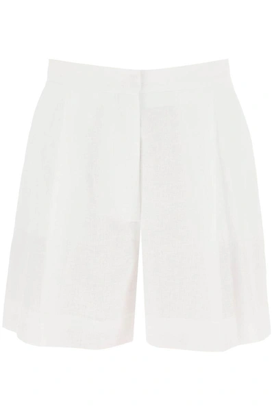 Shop Mvp Wardrobe Tijuana Linen Shorts In White