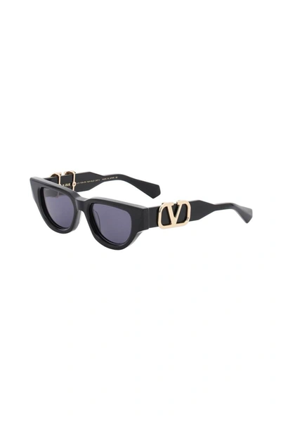 Shop Valentino Cat-eye Sunglasses With Vlogo In Black