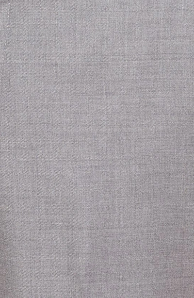 Berle Flat Front Solid Wool Trousers In Light Grey