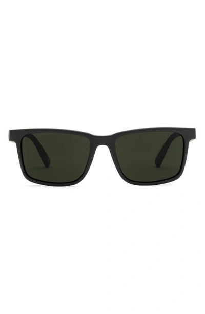 Shop Electric Satellite 45mm Polarized Small Square Sunglasses In Matte Black/ Grey