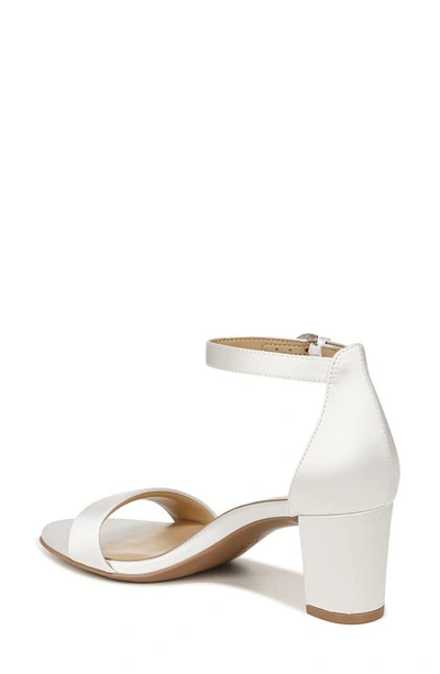 Naturalizer Vera Ankle Strap Sandal In Pearl White Satin Fabric