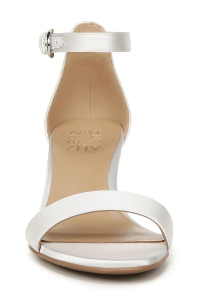 Naturalizer Vera Ankle Strap Sandal In Pearl White Satin Fabric