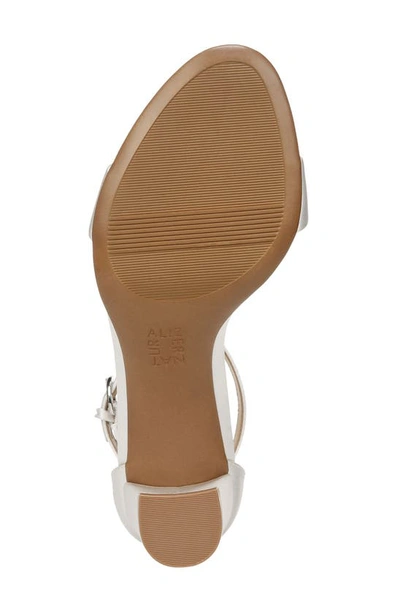Naturalizer Vera Ankle Strap Sandal In Pearl White Satin Fabric