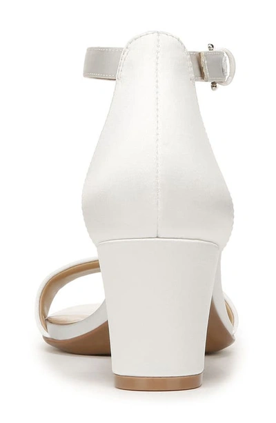 Naturalizer Vera Ankle Strap Sandal In Pearl White Satin Fabric