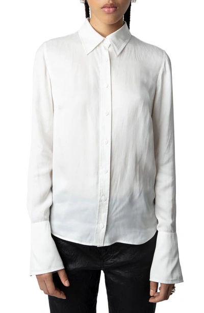 Shop Zadig & Voltaire Tasko Satin Button-up Shirt In Judo