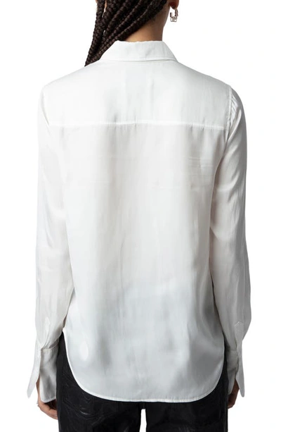 Shop Zadig & Voltaire Tasko Satin Button-up Shirt In Judo