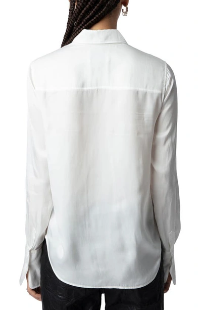 Zadig & Voltaire Tasko Satin Button-up Shirt In Judo
