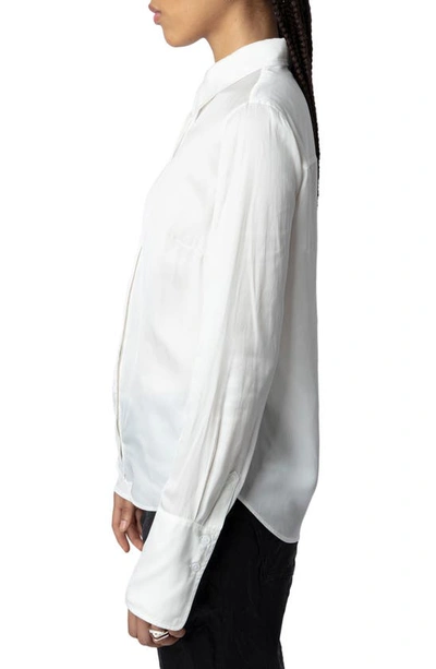 Zadig & Voltaire Tasko Satin Button-up Shirt In Judo