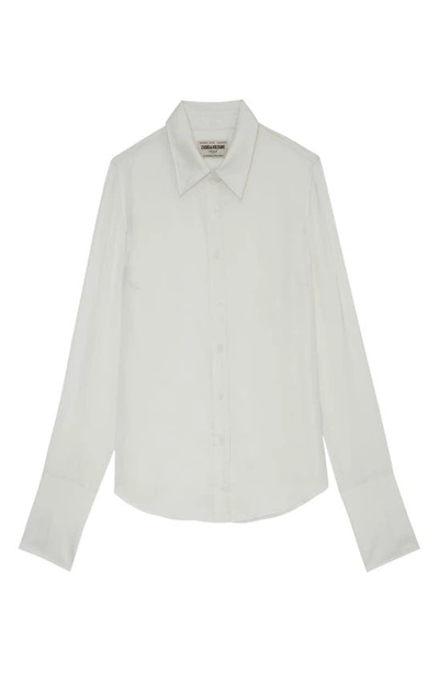 Zadig & Voltaire Tasko Satin Button-up Shirt In Judo