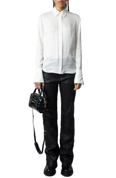 Shop Zadig & Voltaire Tasko Satin Button-up Shirt In Judo